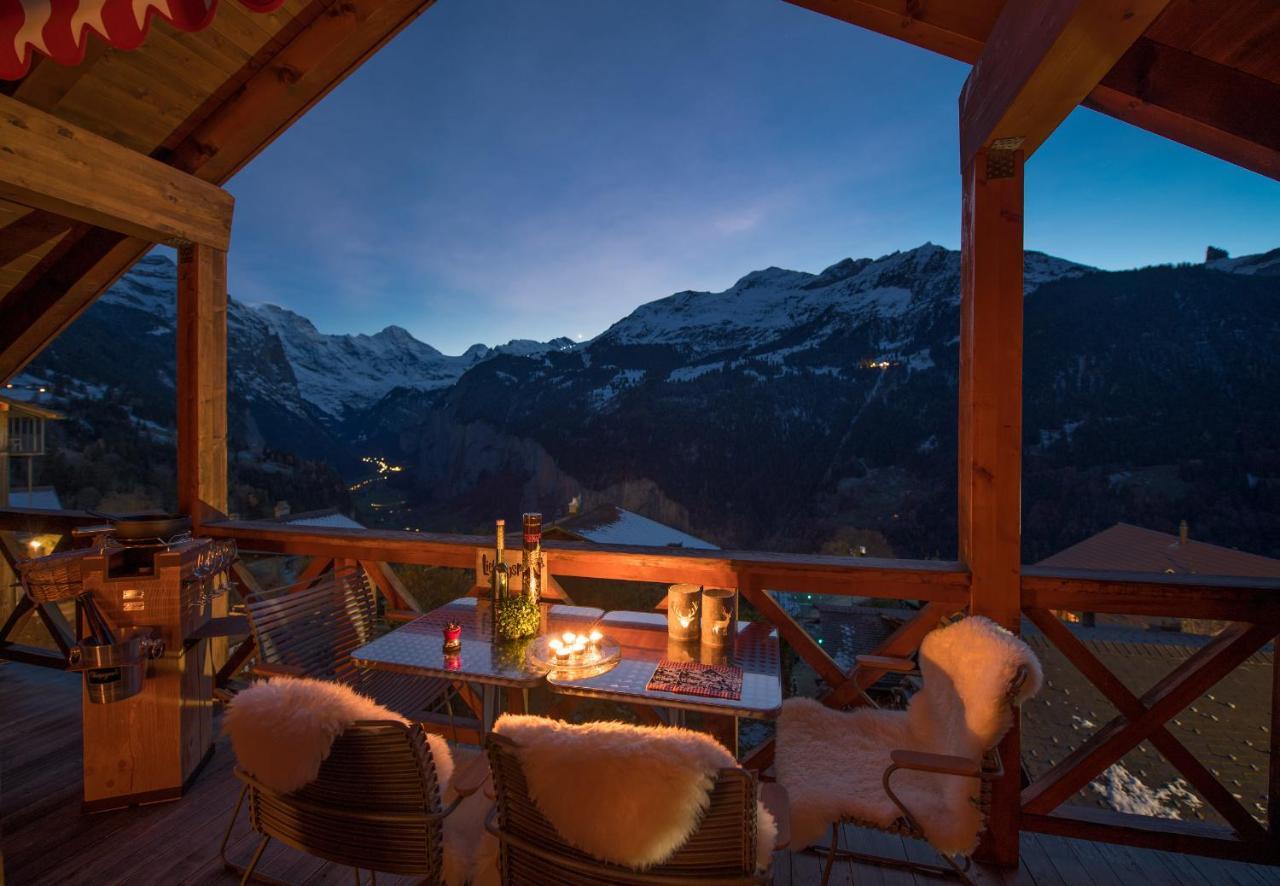 Chalet Rose Penthouse Wengen Buitenkant foto