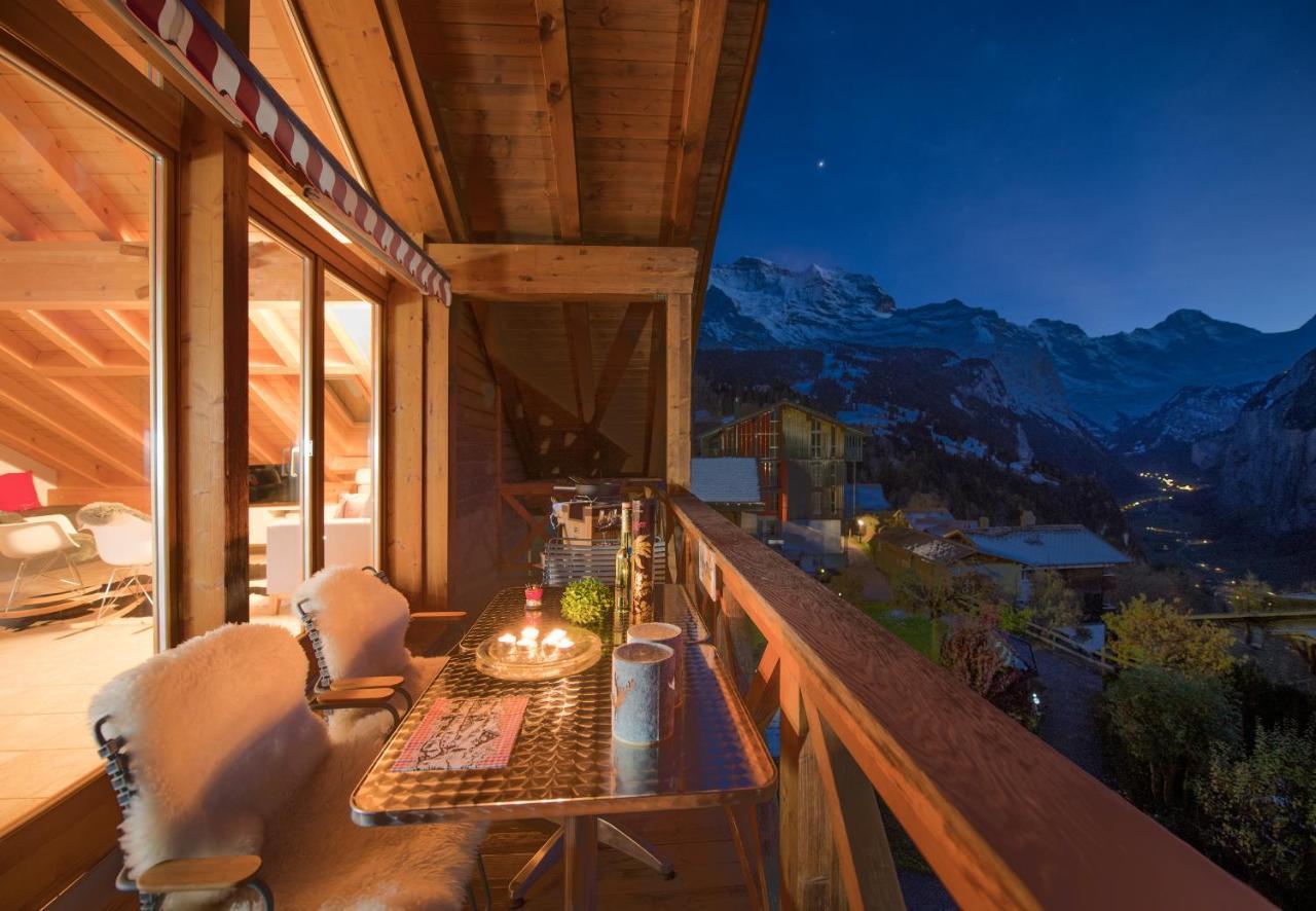 Chalet Rose Penthouse Wengen Buitenkant foto