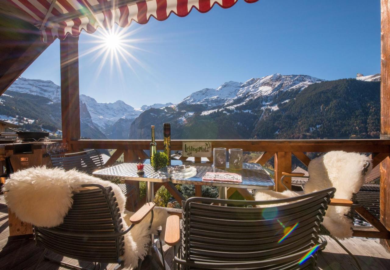 Chalet Rose Penthouse Wengen Buitenkant foto