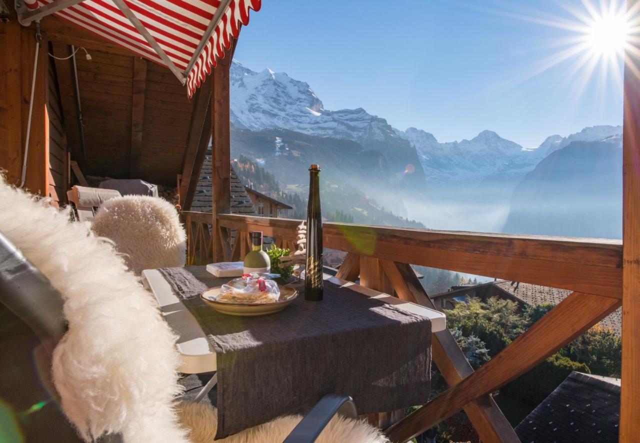 Chalet Rose Penthouse Wengen Buitenkant foto