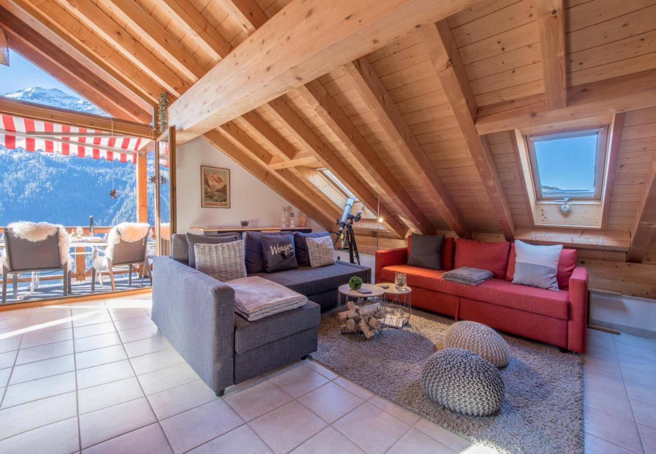 Chalet Rose Penthouse Wengen Buitenkant foto