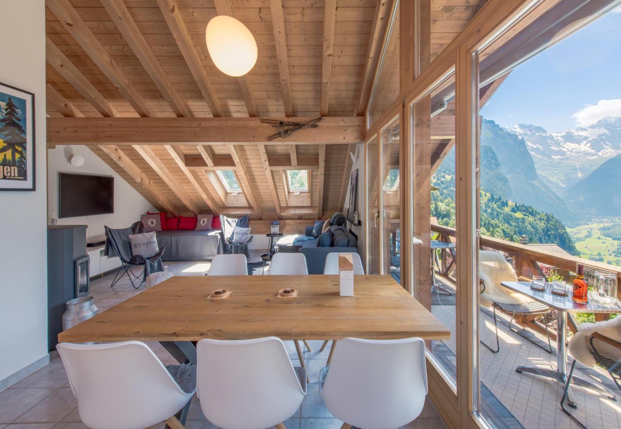 Chalet Rose Penthouse Wengen Buitenkant foto